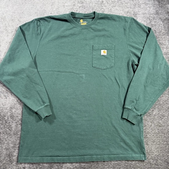 Carhartt Other - Carhartt Men's Long Sleeve Pocket Tee Shirt K126 HTG Hunter Green Size XL Tall